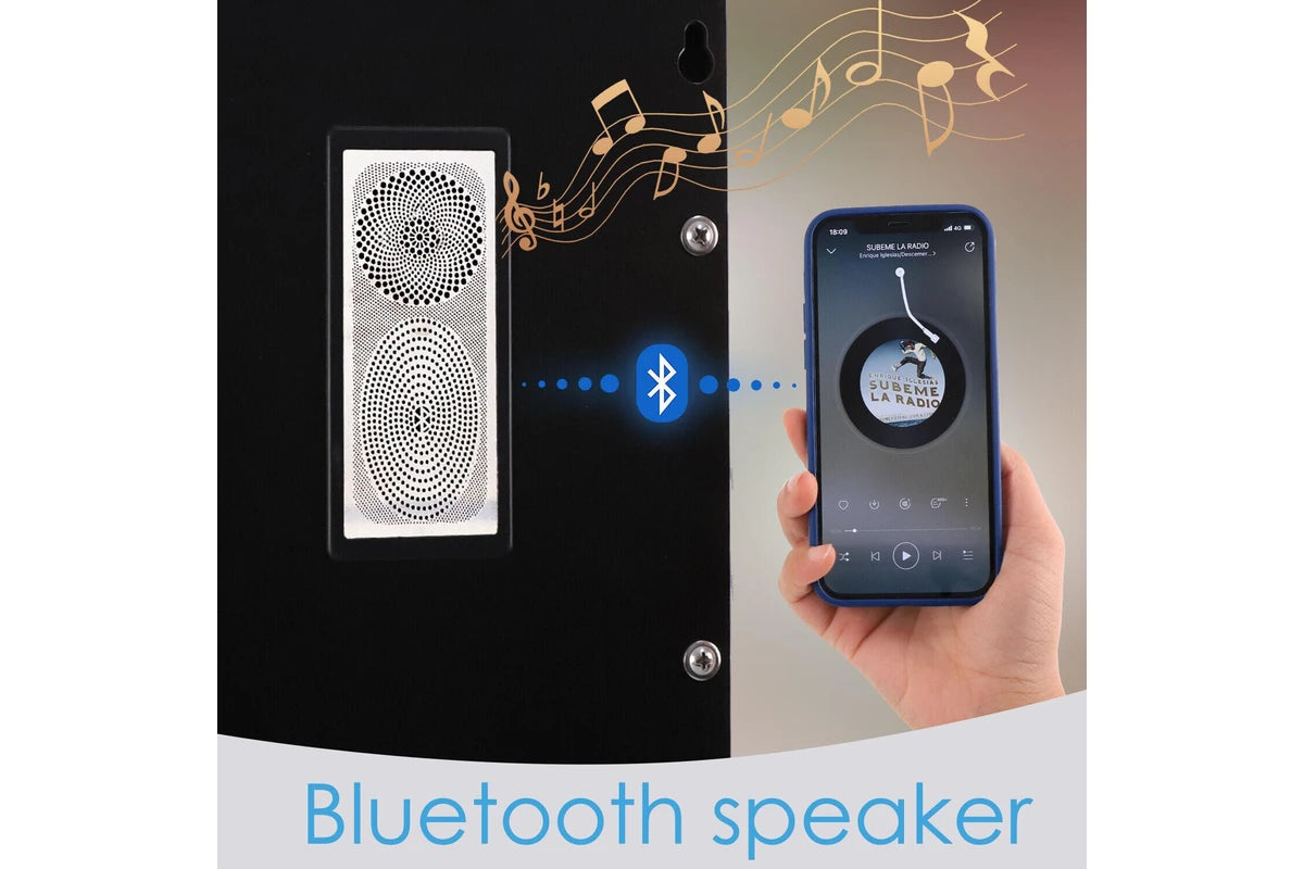 FENCHILIN Crystal Hollywood Mirror With Lights Bluetooth Vanity Makeup Mirror with USB Charge Standing 80CM Wall-Mounted